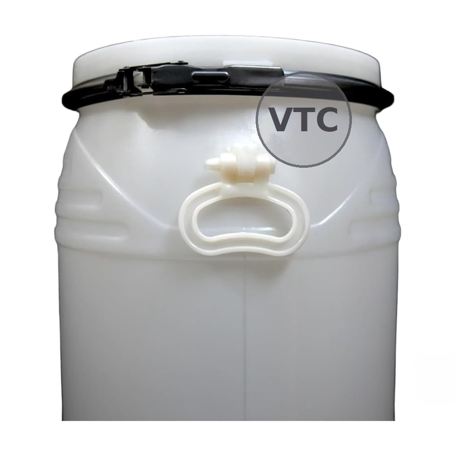 VTC CW White 60L Unbreakable Plastic Water Storage Drum With Lock - Leak Proof | Food Grade | Chemical Safe | HDPE,Utensils
