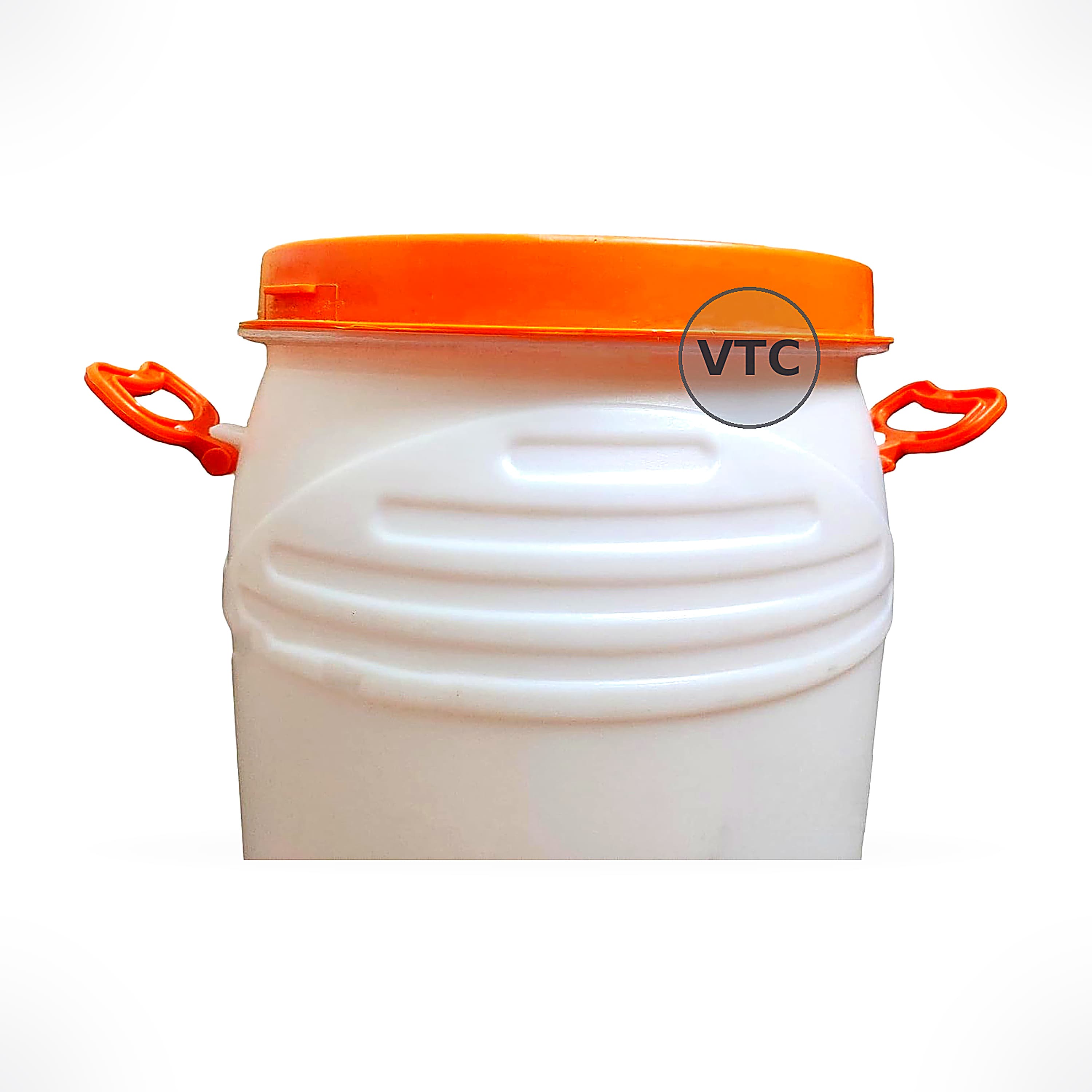VTC WO Plastic Water Storage Container Drum (50 Liters, Blue, HDPE) with Lockring Unbreakable Drum, Multipurpose Barrel Lid