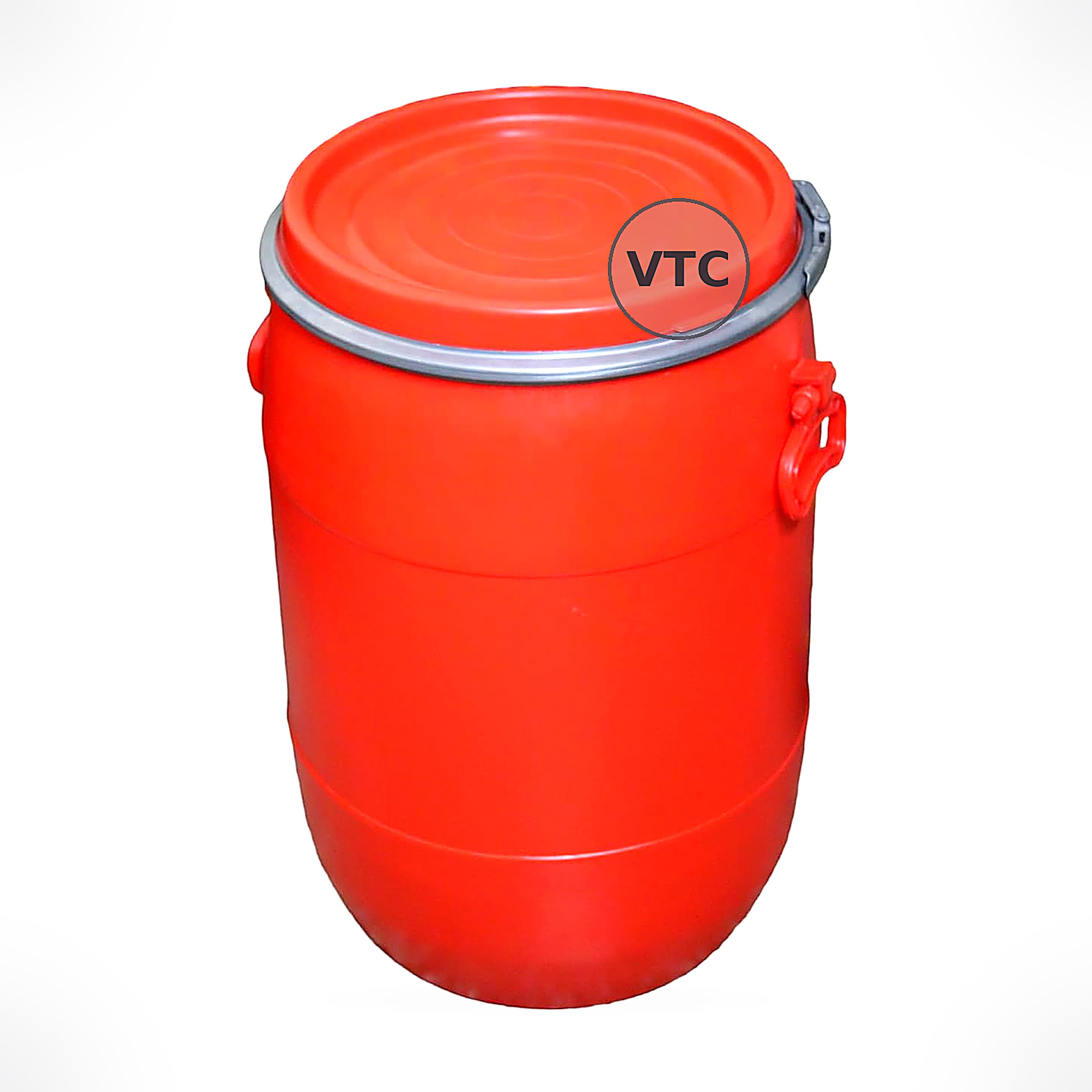 VTC RR Blue Plastic Water Storage Container Drum with Lockring: Unbreakable Jumbo Plus Drum, Multipurpose Barrel (50 Liters, Blue, HDPE)