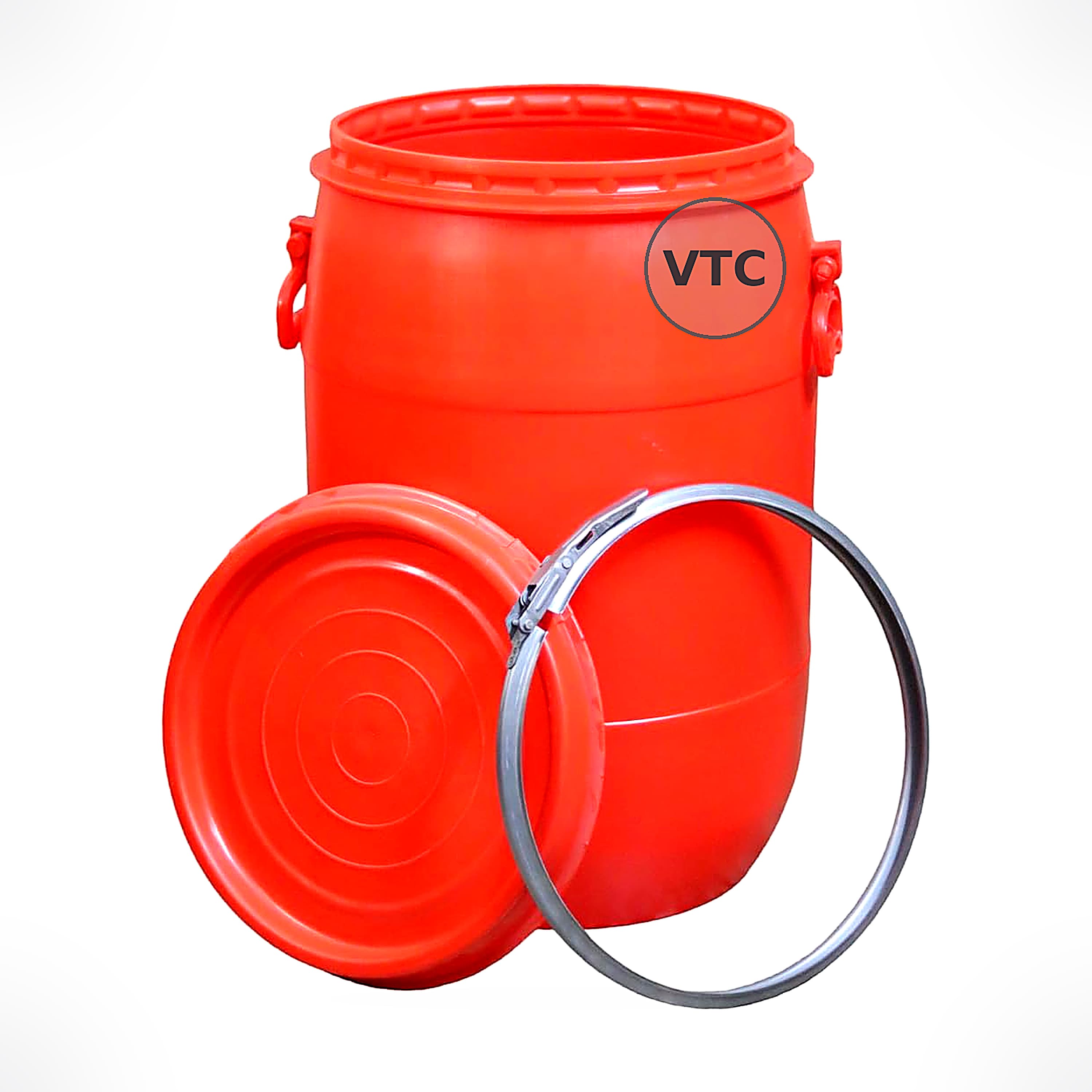 VTC RR Blue Plastic Water Storage Container Drum with Lockring: Unbreakable Jumbo Plus Drum, Multipurpose Barrel (50 Liters, Blue, HDPE)