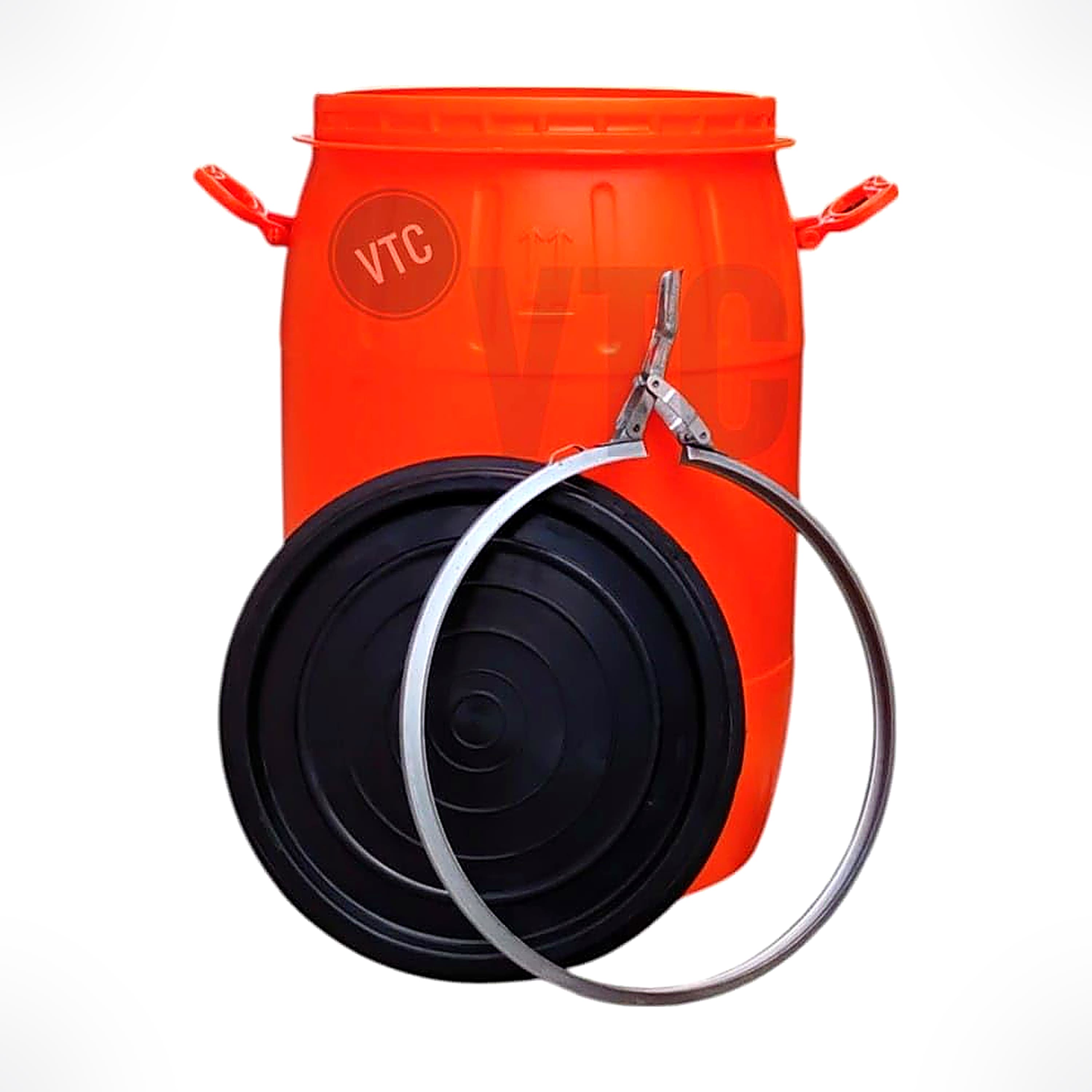 VTC OB Blue Plastic Water Storage Container Drum with Lockring: Unbreakable Jumbo Plus Drum, Multipurpose Barrel (50 Liters, Blue, HDPE)