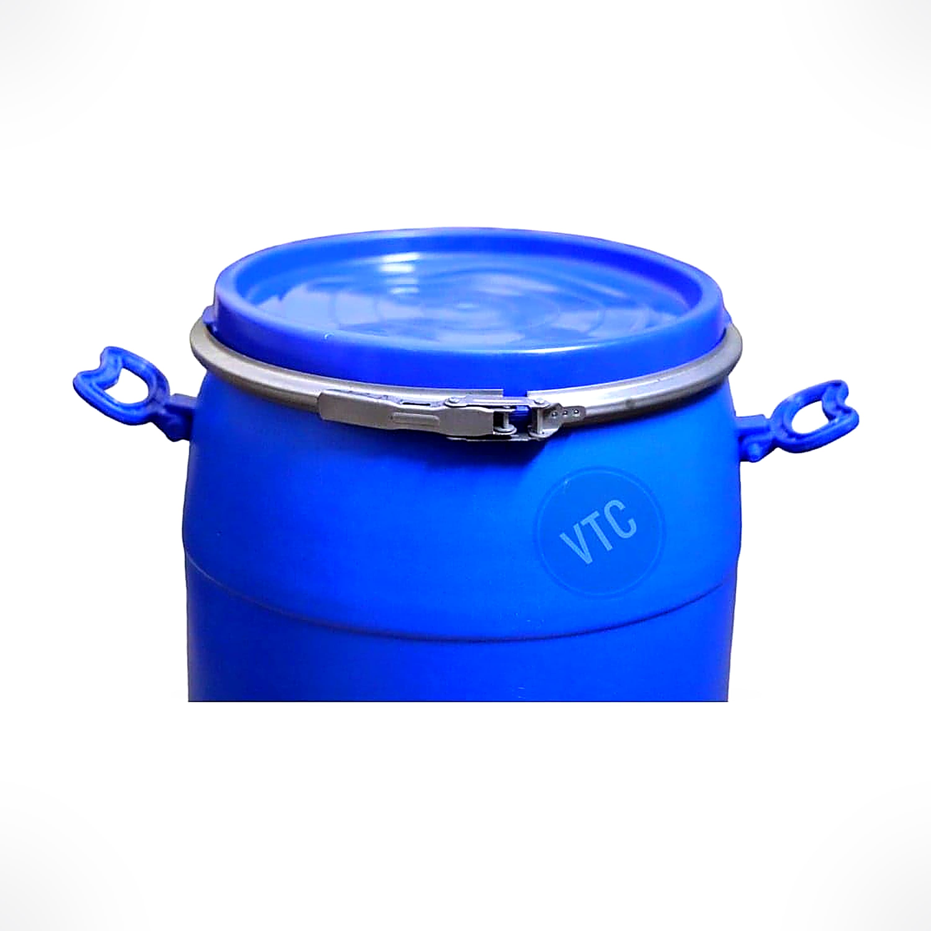 VTC SB Blue Plastic Water Storage Container Drum with Lockring: Unbreakable Jumbo Plus Drum, Multipurpose Barrel (50 Liters, Blue, HDPE)