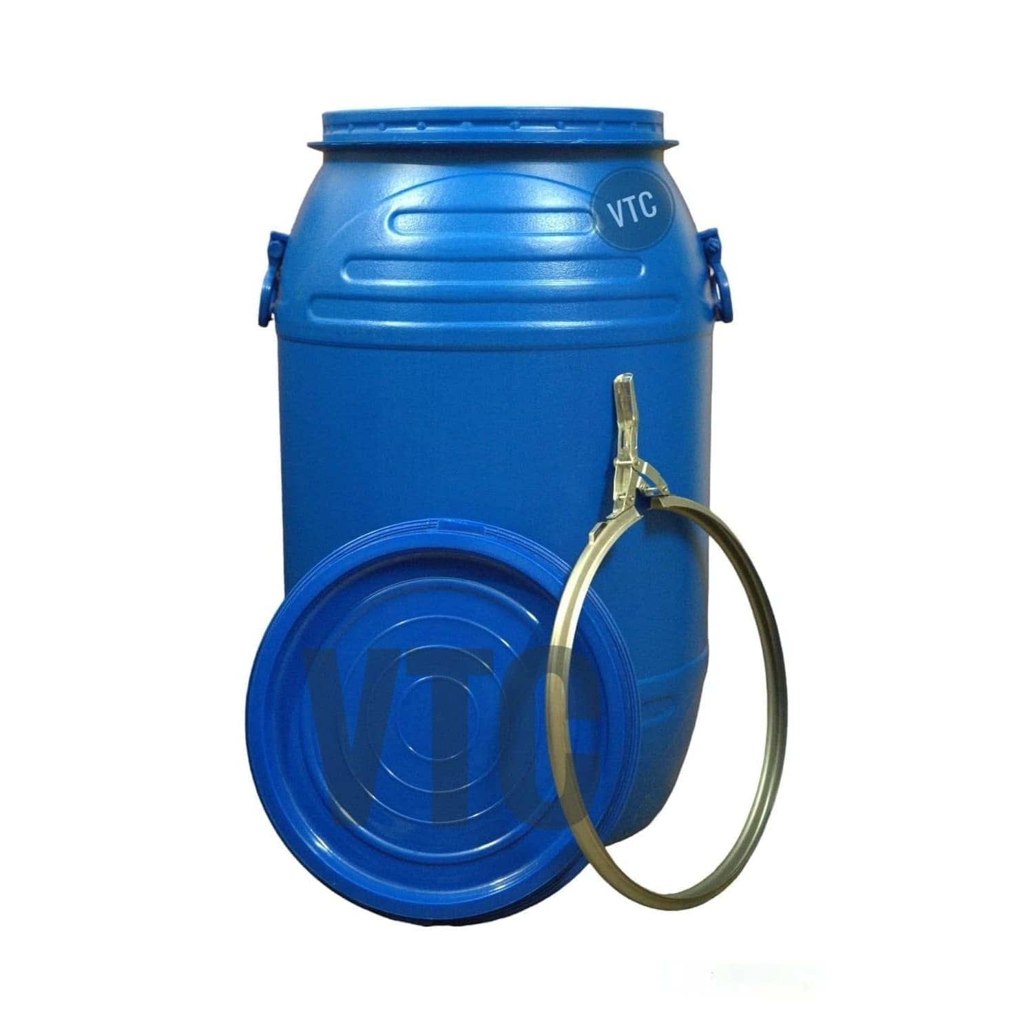 VTC H Plastic Water Storage Container Drum(80 Liters, Blue, HDPE) with Lockring Unbreakable Drum, Multipurpose Barrel (Larg)