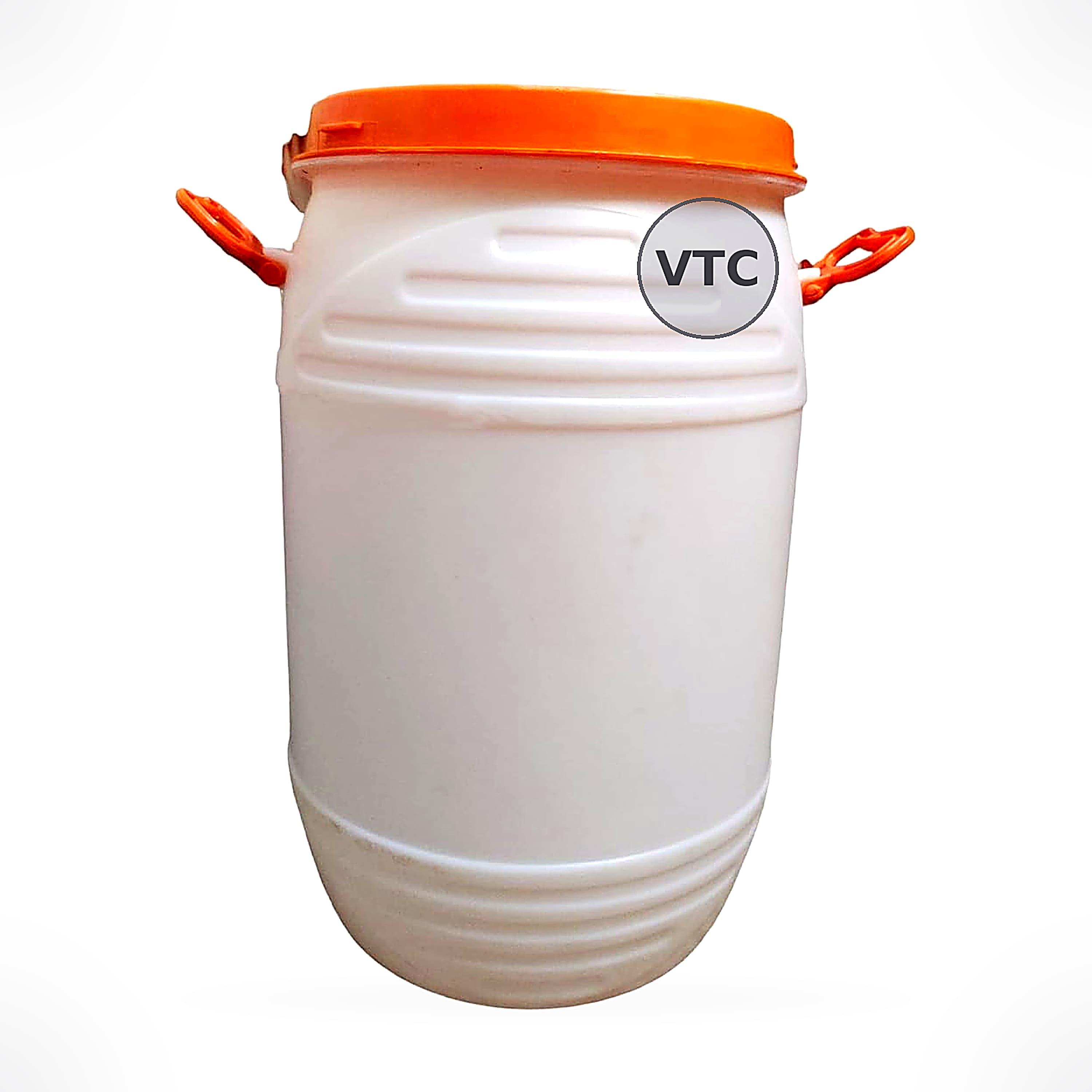 VTC WO Plastic Water Storage Container Drum (50 Liters, Blue, HDPE) with Lockring Unbreakable Drum, Multipurpose Barrel Lid