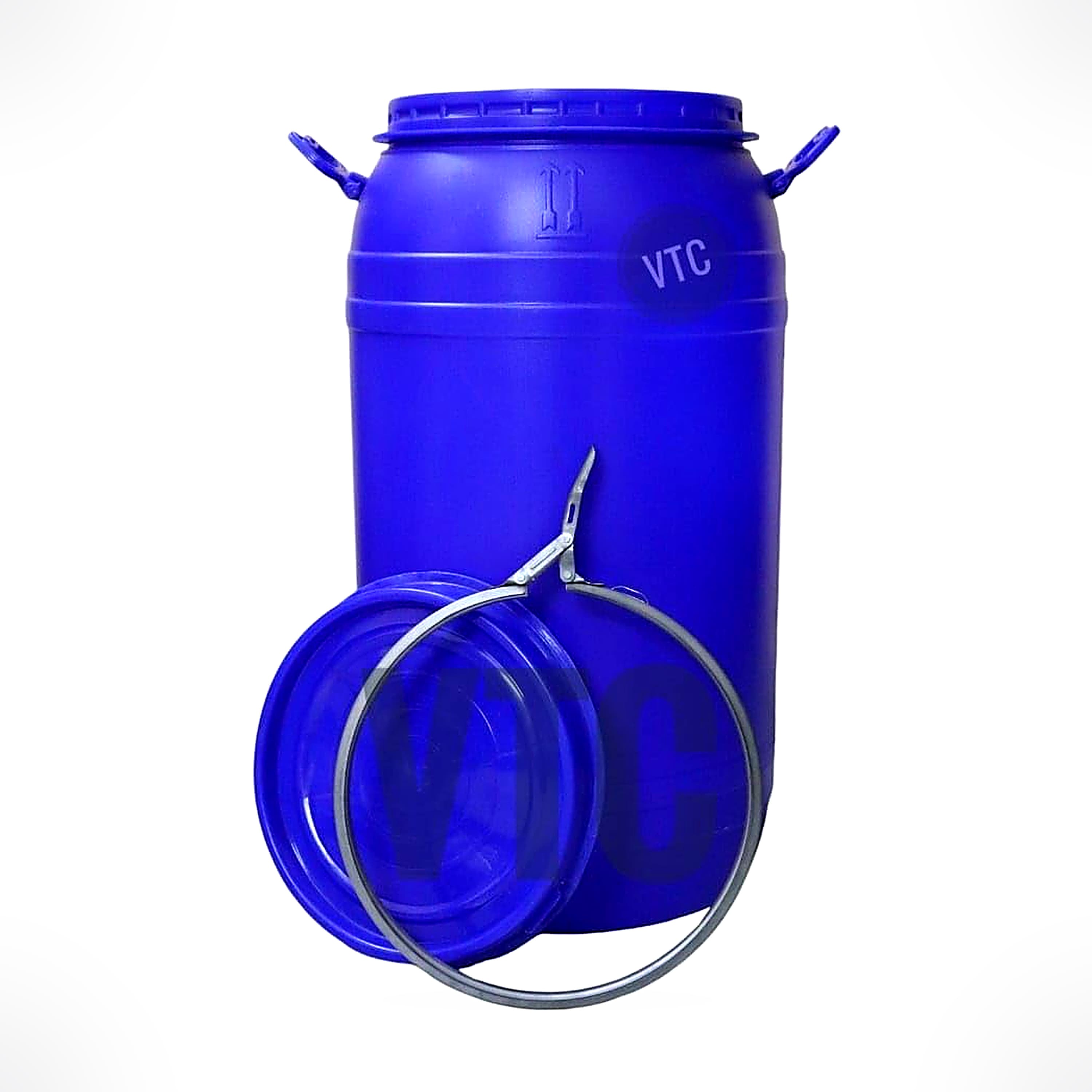VTC EB Blue Plastic Water Storage Container Drum with Lockring: Unbreakable Jumbo Plus Drum, Multipurpose Barrel (90 Liters, Blue, HDPE), Extra Long
